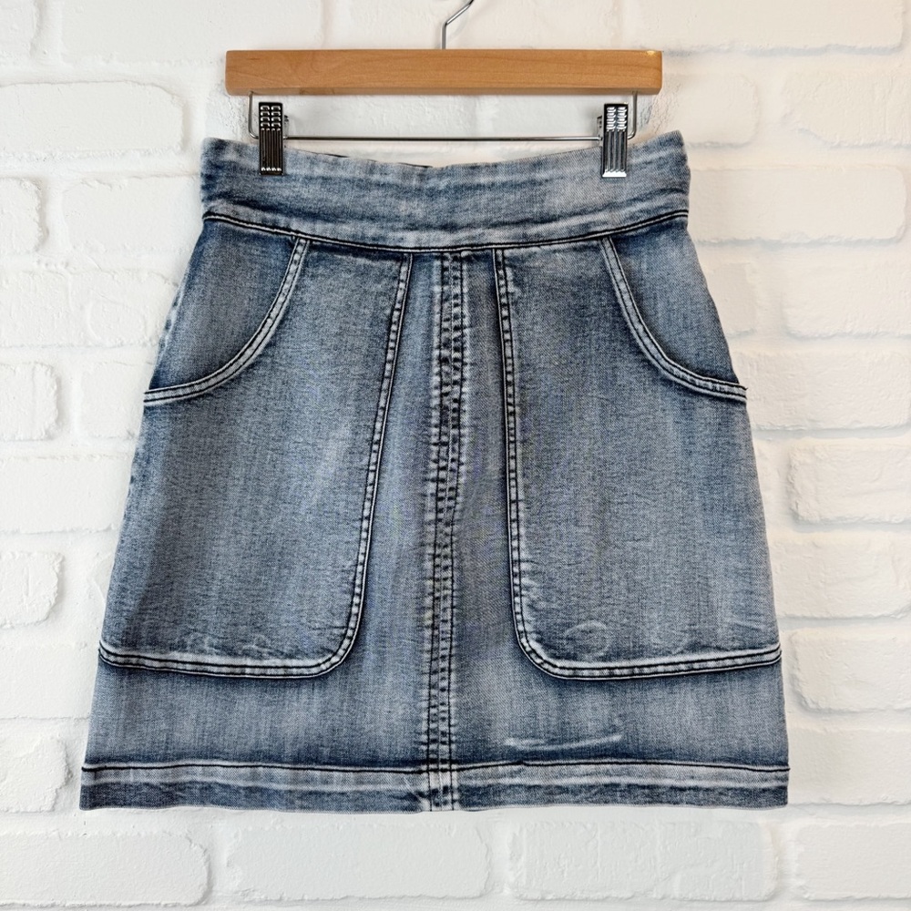 Harlowe & Graham Denim Skirt Acid Wash Jean Mini Women’s Size Small